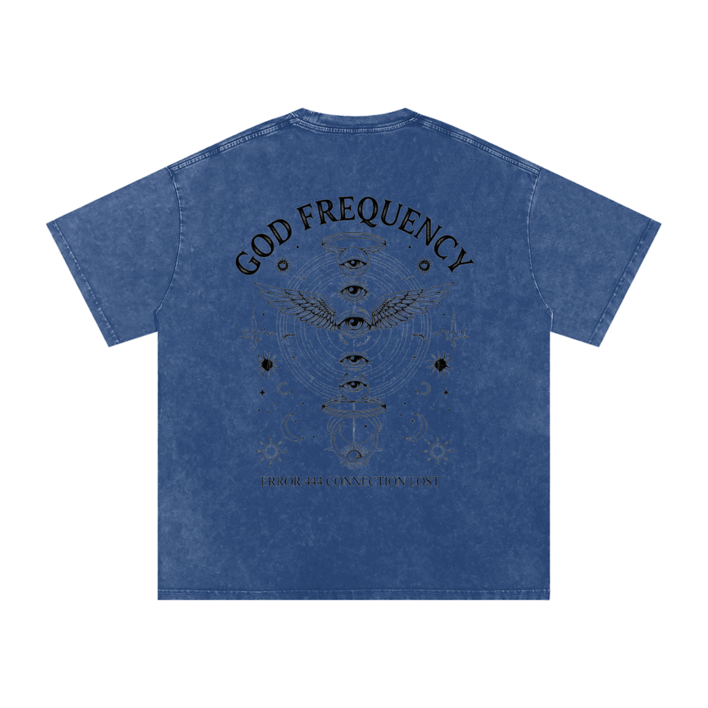 NO SIGNAL Snow Washed Oversized Cotton T-Shirt
