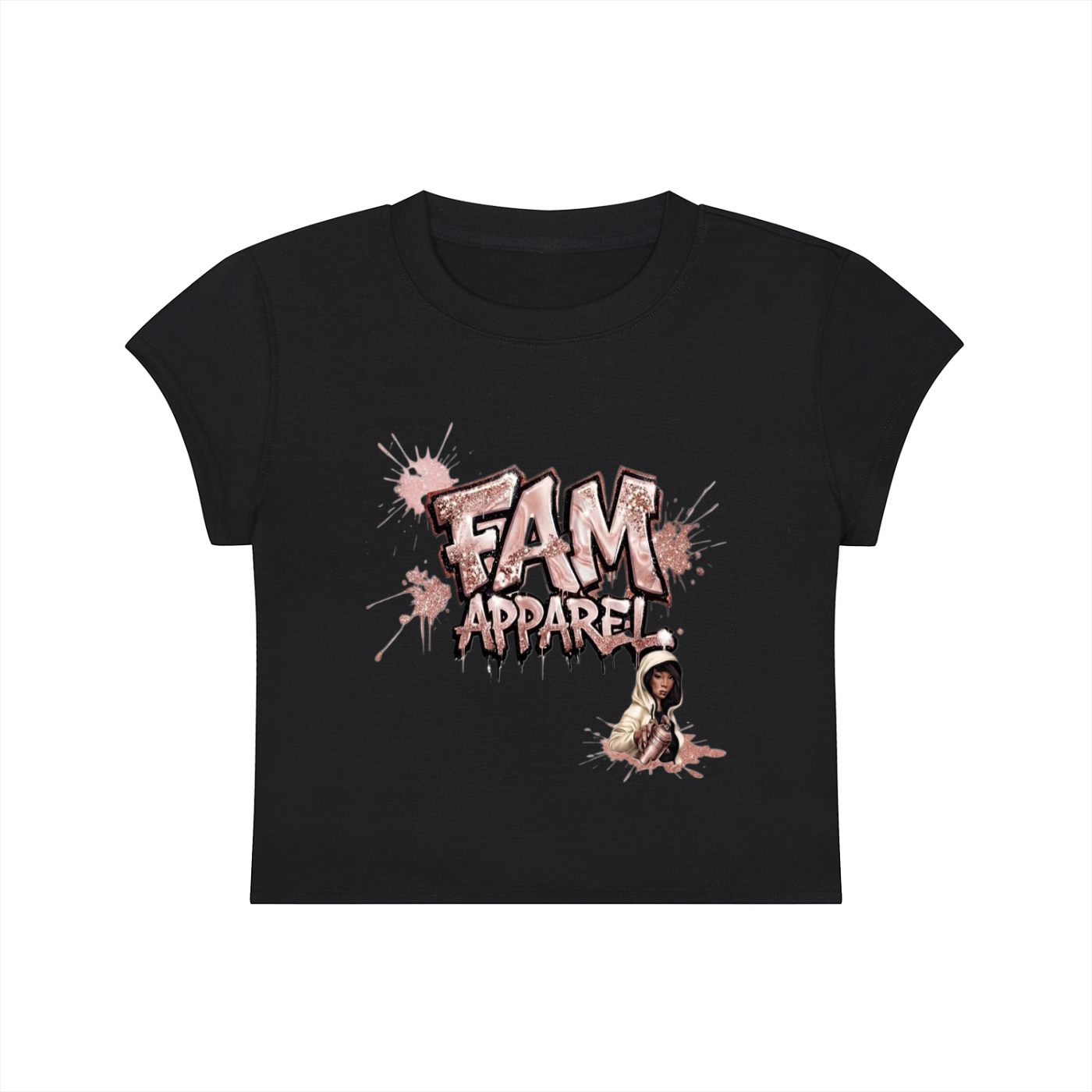 FAM APPAREL GIRLY Slim-Fit Cropped T-Shirt