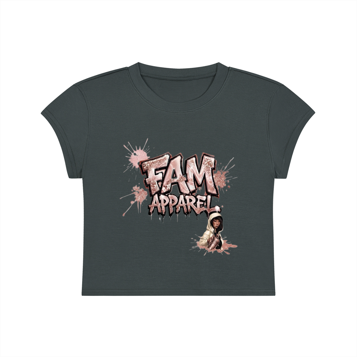 FAM APPAREL GIRLY Slim-Fit Cropped T-Shirt