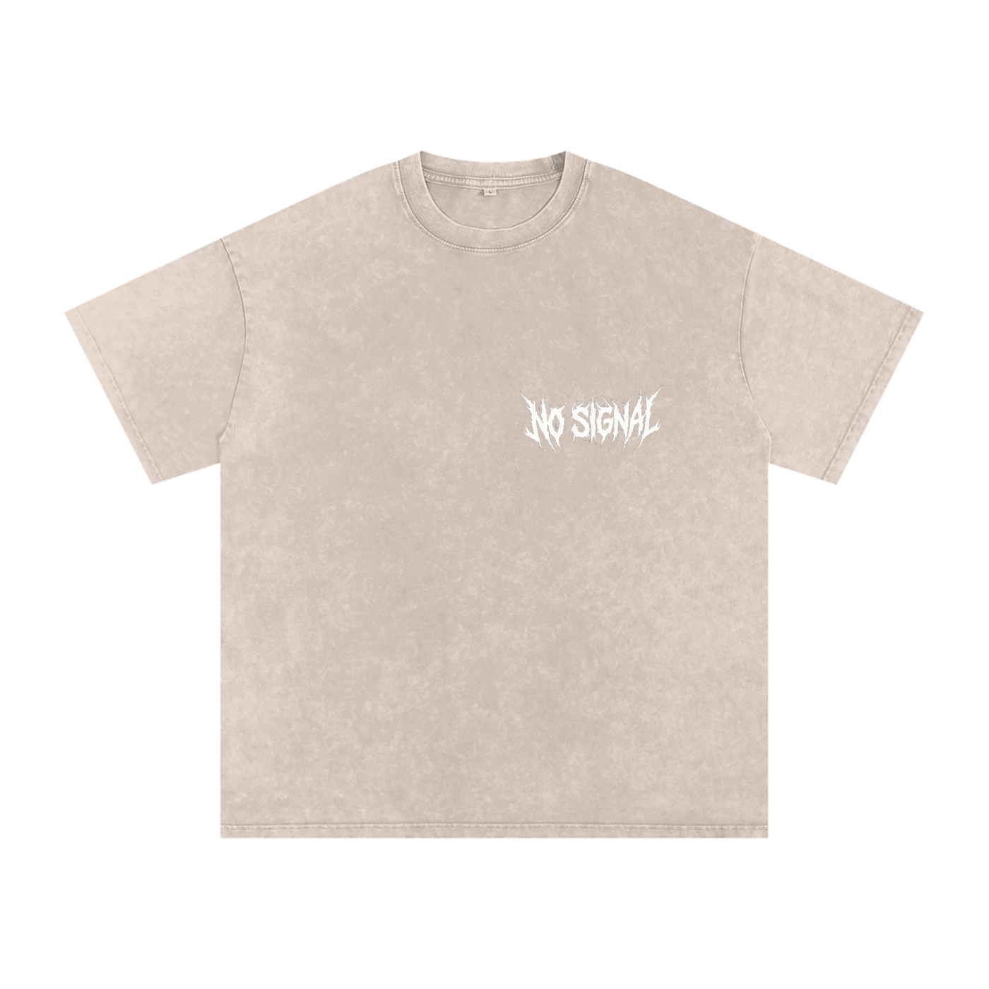 NO SIGNAL Snow Washed Oversized Cotton T-Shirt