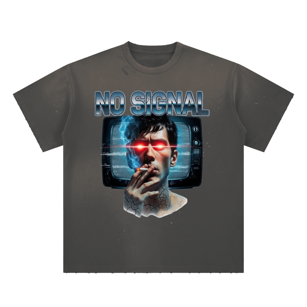 No Signal  Hand-Frayed Sunfade Paint Splatter T-Shirt