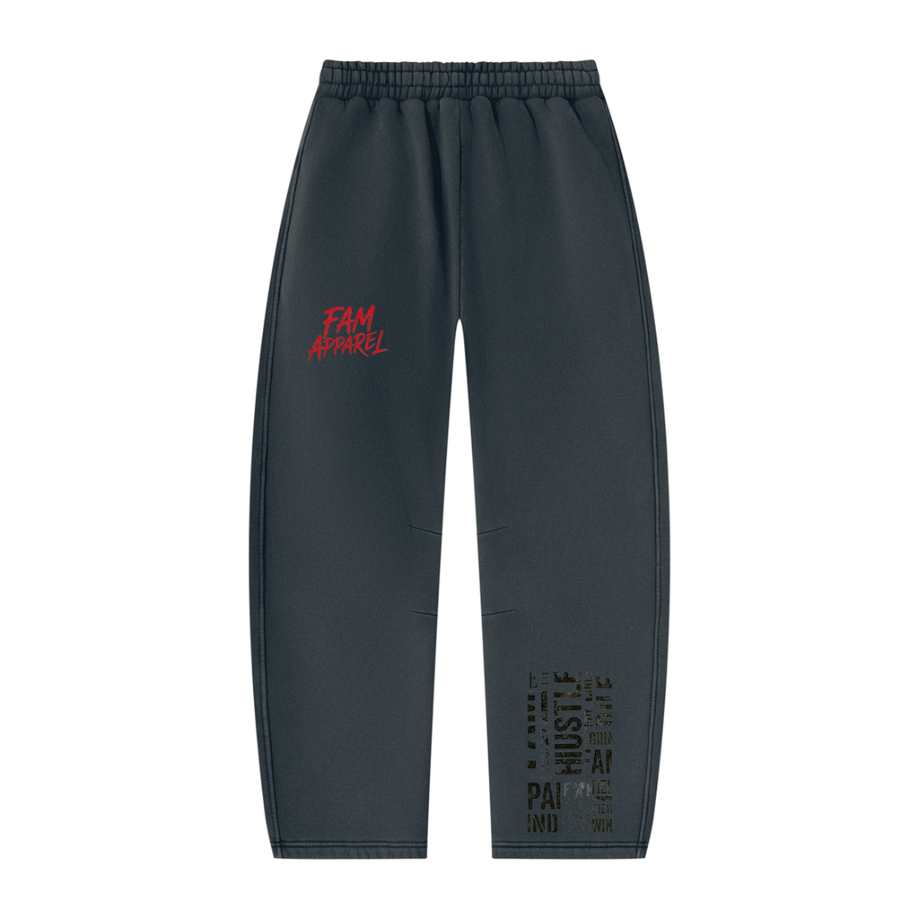 Unisex Vintage Wash Barrel Leg Fleece Sweatpants