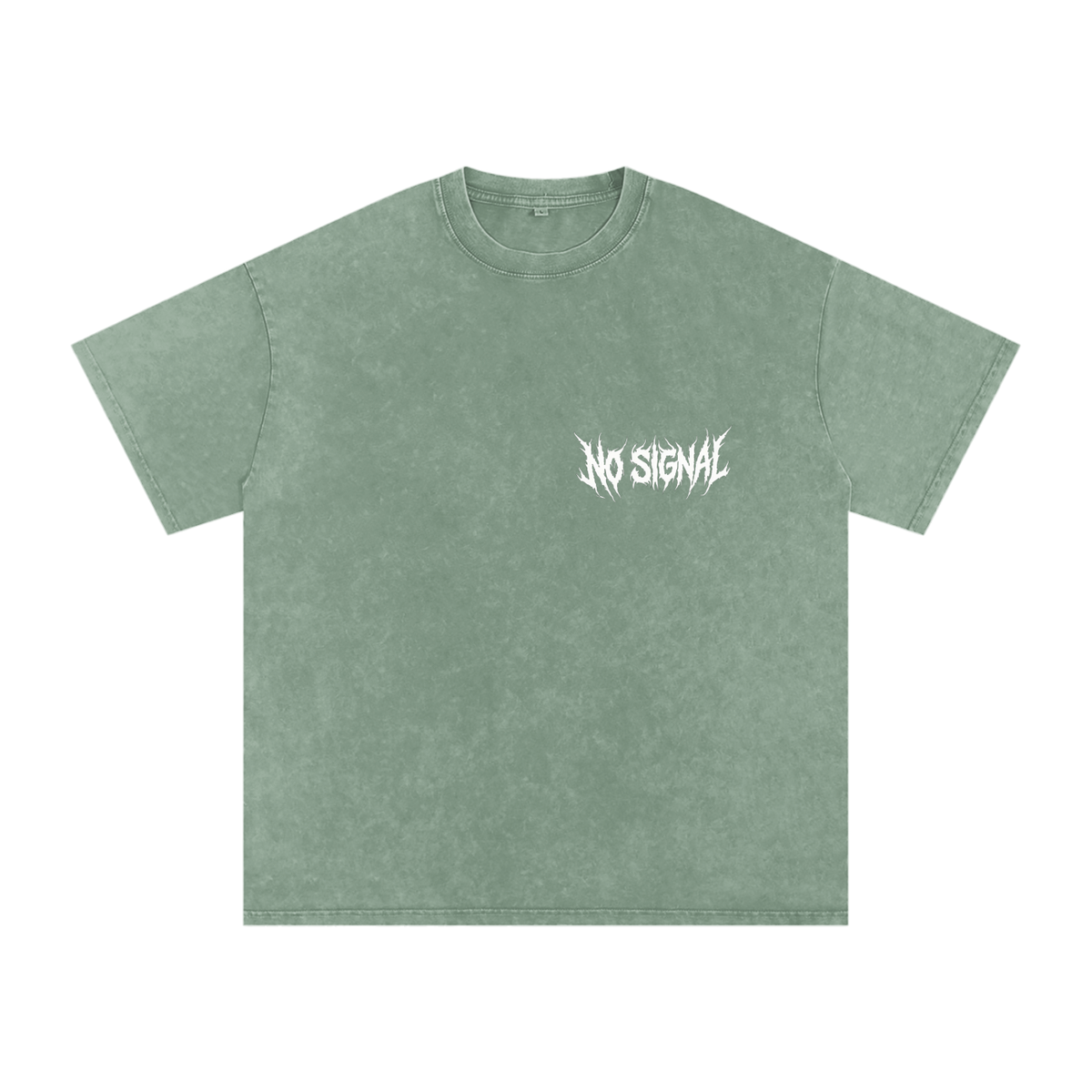 NO SIGNAL Snow Washed Oversized Cotton T-Shirt
