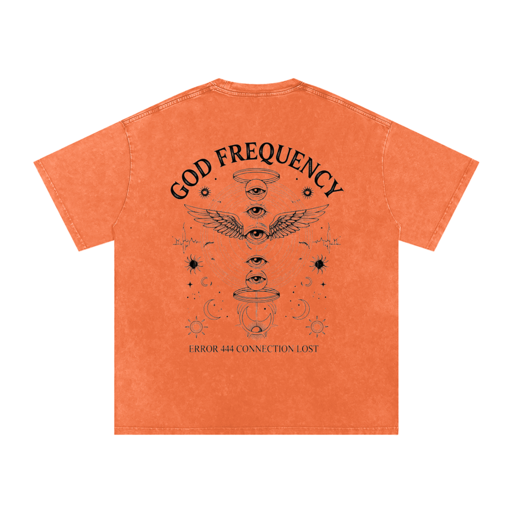 NO SIGNAL Snow Washed Oversized Cotton T-Shirt