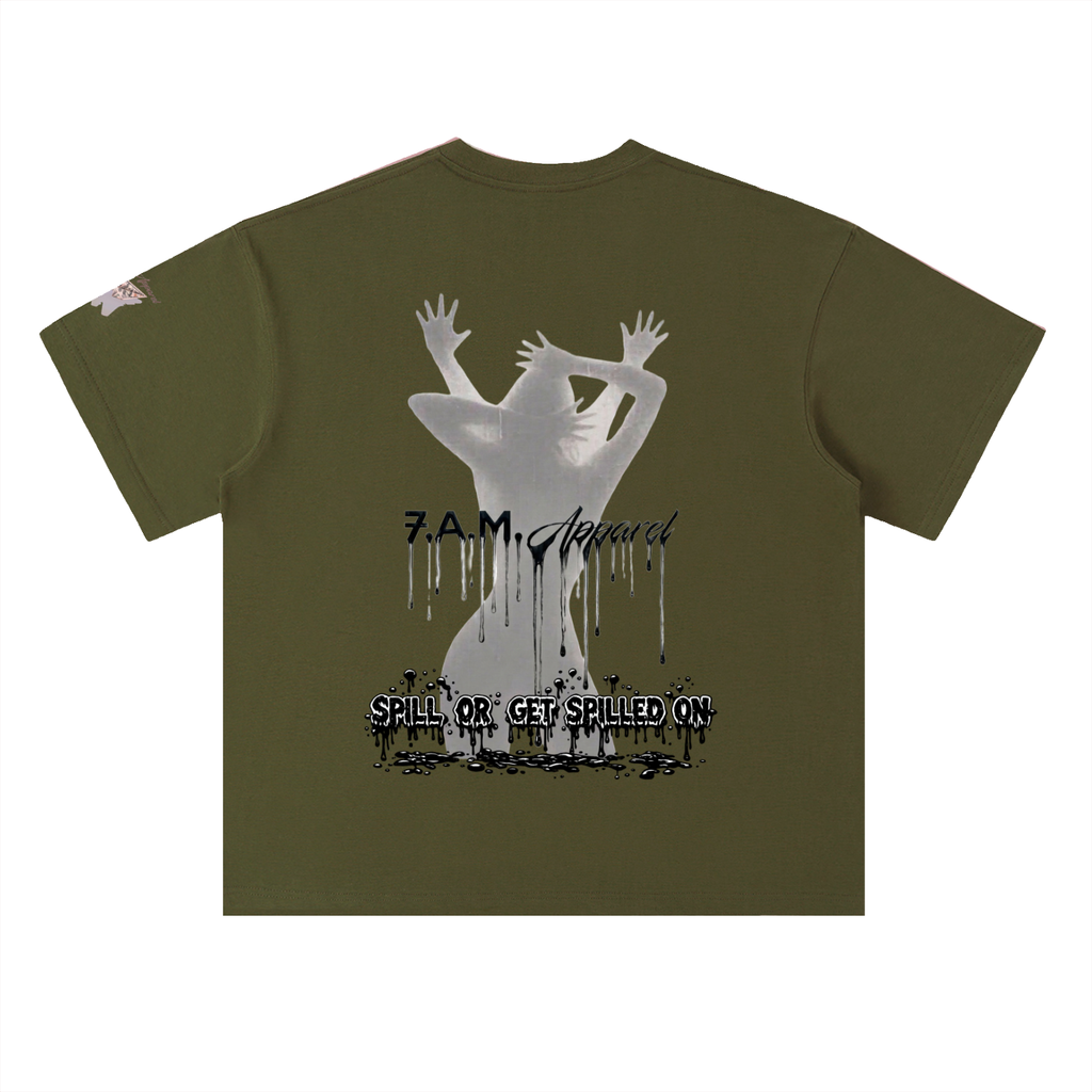 Spill Girl Heavyweight Drop Shoulder Cotton T-Shirt