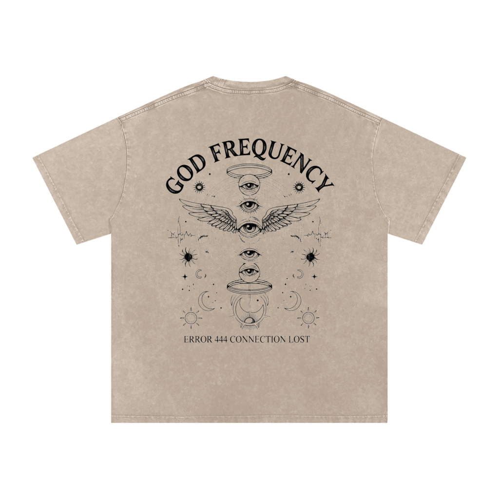 NO SIGNAL Snow Washed Oversized Cotton T-Shirt