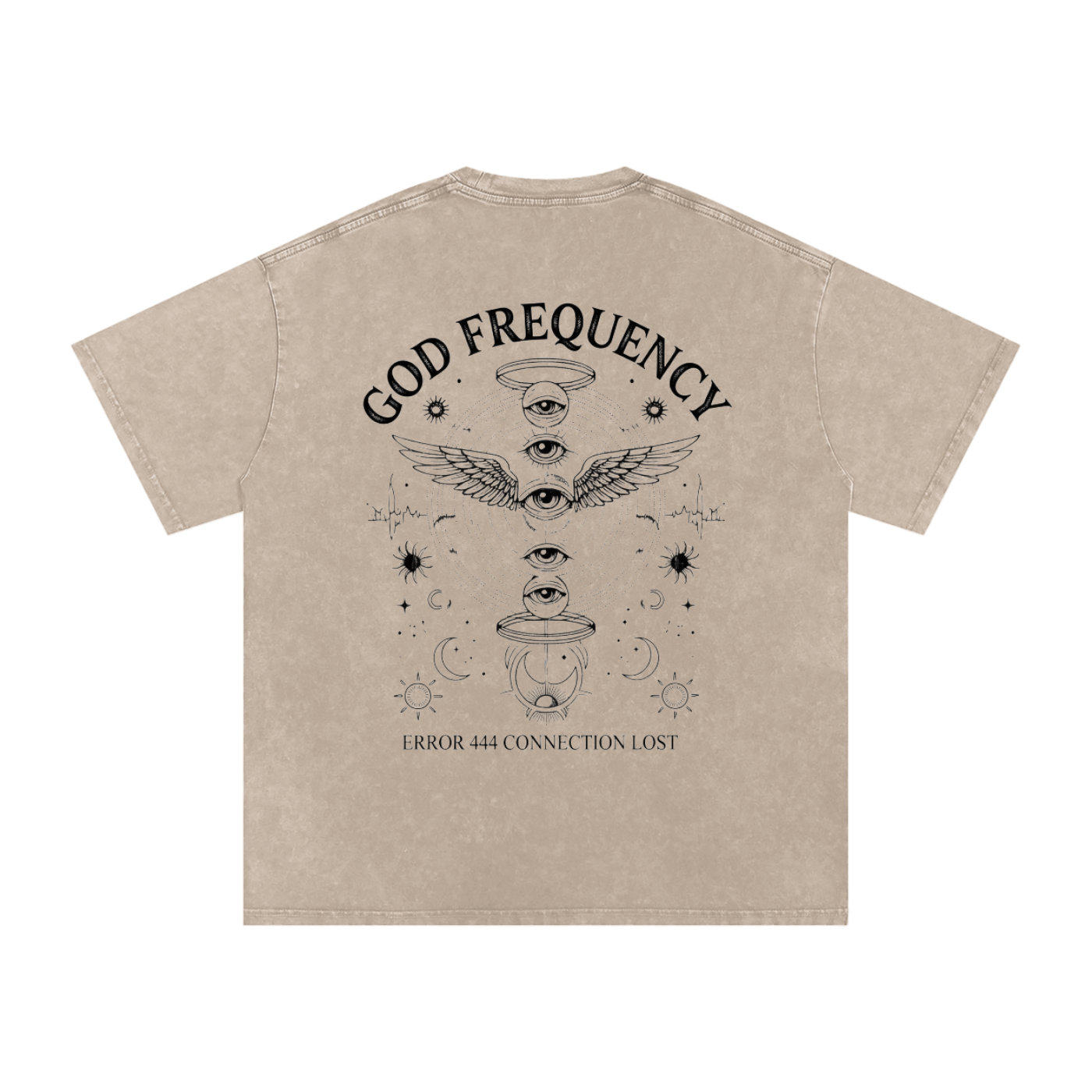 NO SIGNAL Snow Washed Oversized Cotton T-Shirt