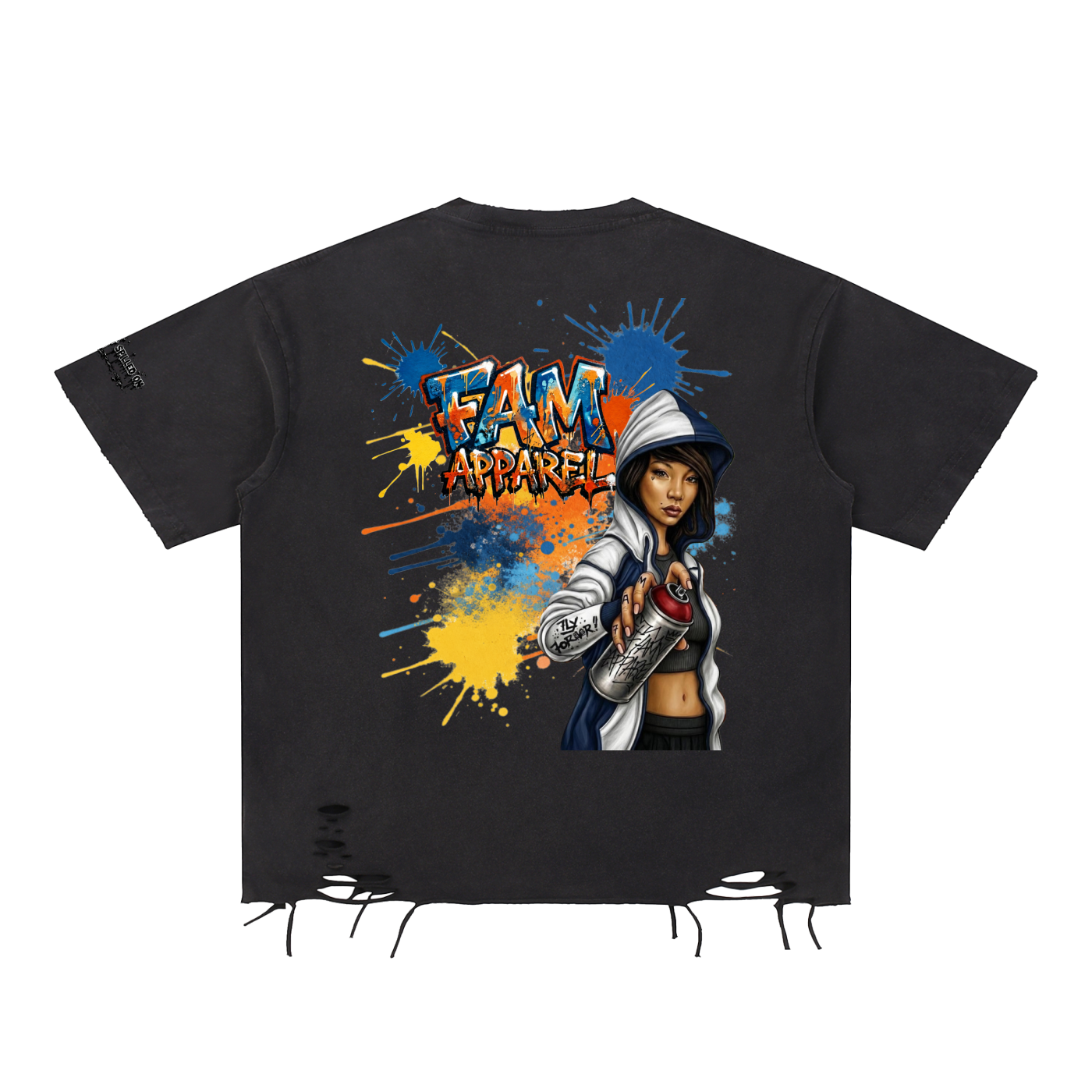 SPRAY RESPONSIBLY Snow Washed Raw-Hem T-Shirt