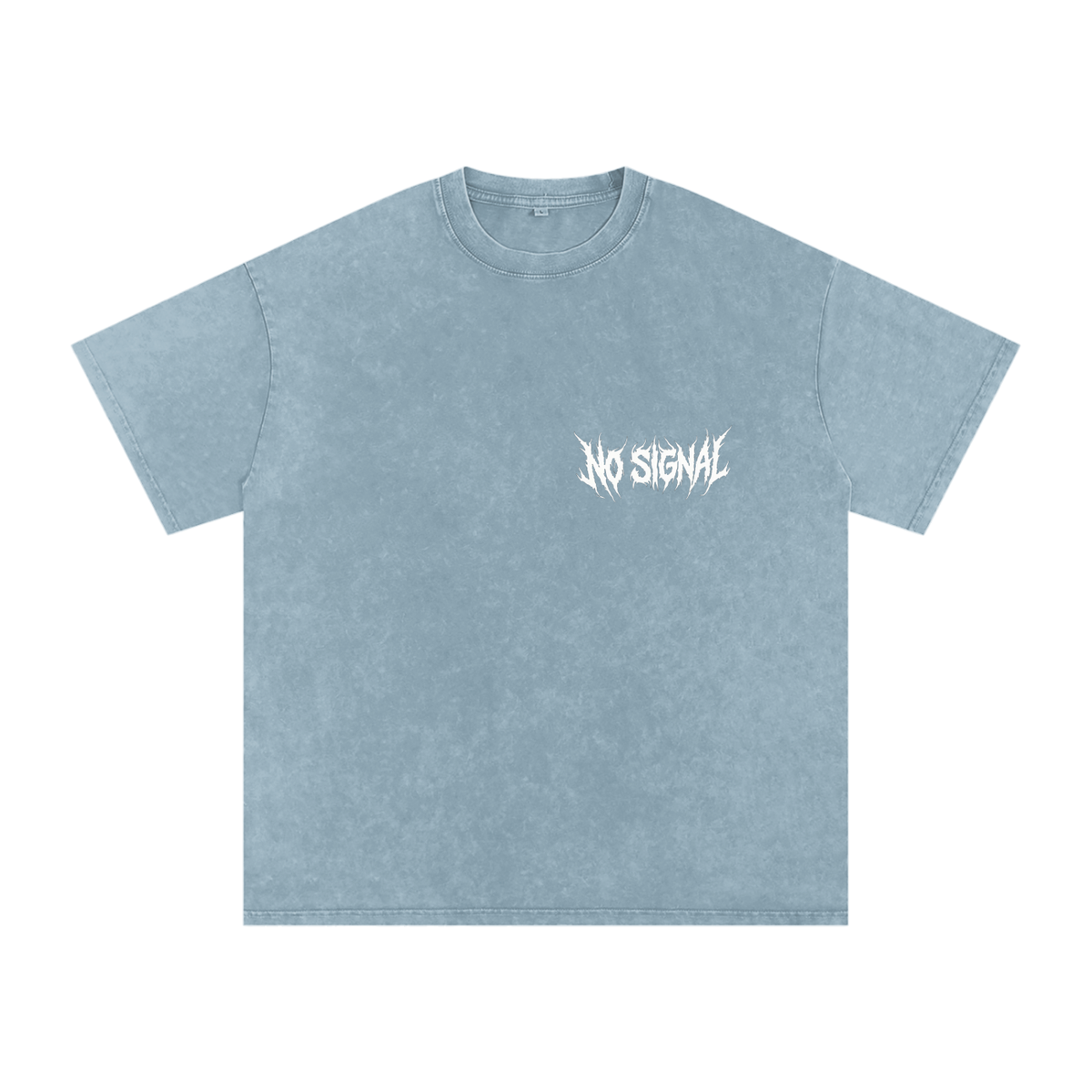 NO SIGNAL Snow Washed Oversized Cotton T-Shirt