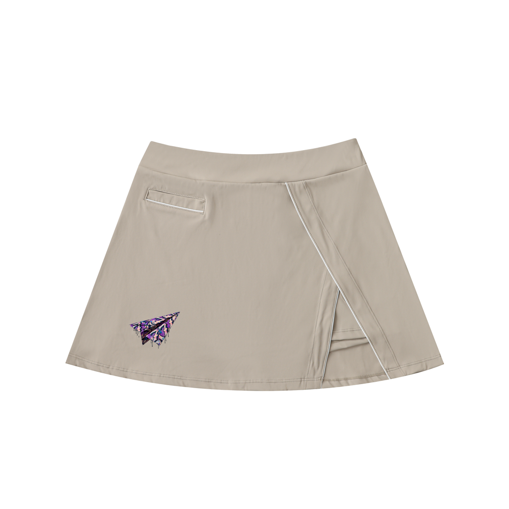 High-Waist Pocketed A-Line Skirt