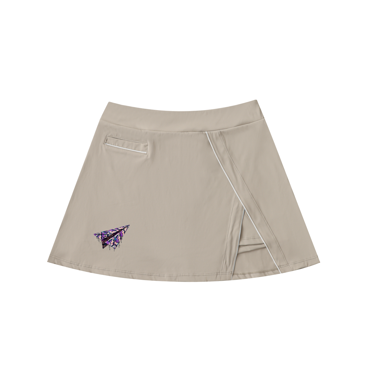 High-Waist Pocketed A-Line Skirt