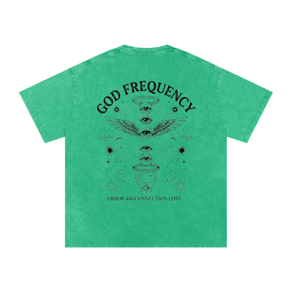 NO SIGNAL Snow Washed Oversized Cotton T-Shirt
