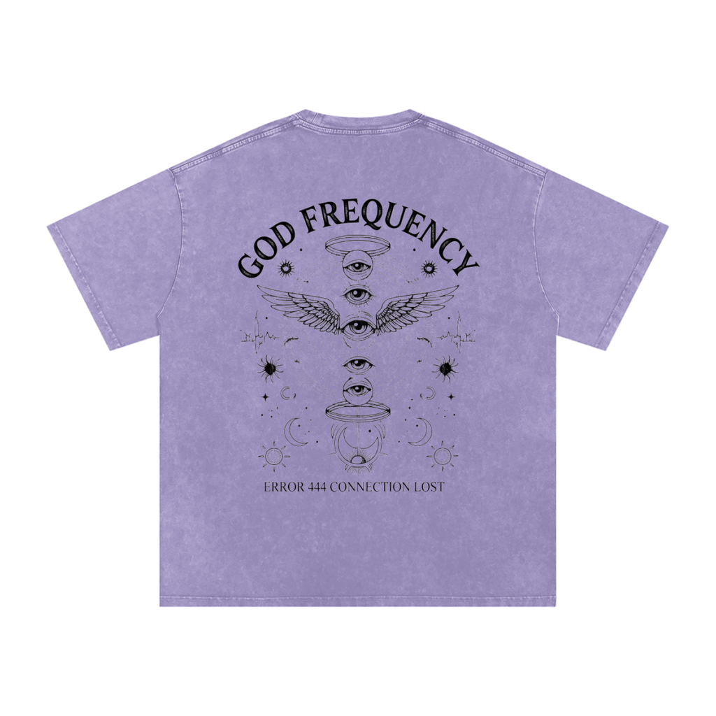 NO SIGNAL Snow Washed Oversized Cotton T-Shirt