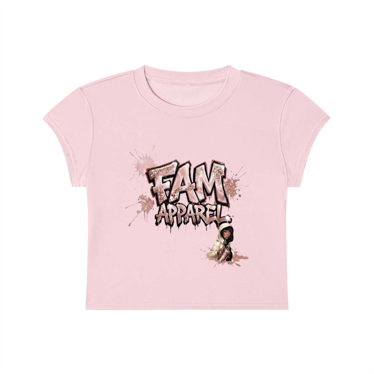 FAM APPAREL GIRLY Slim-Fit Cropped T-Shirt