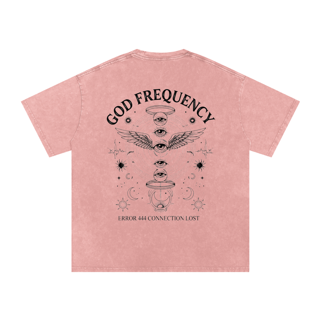 NO SIGNAL Snow Washed Oversized Cotton T-Shirt
