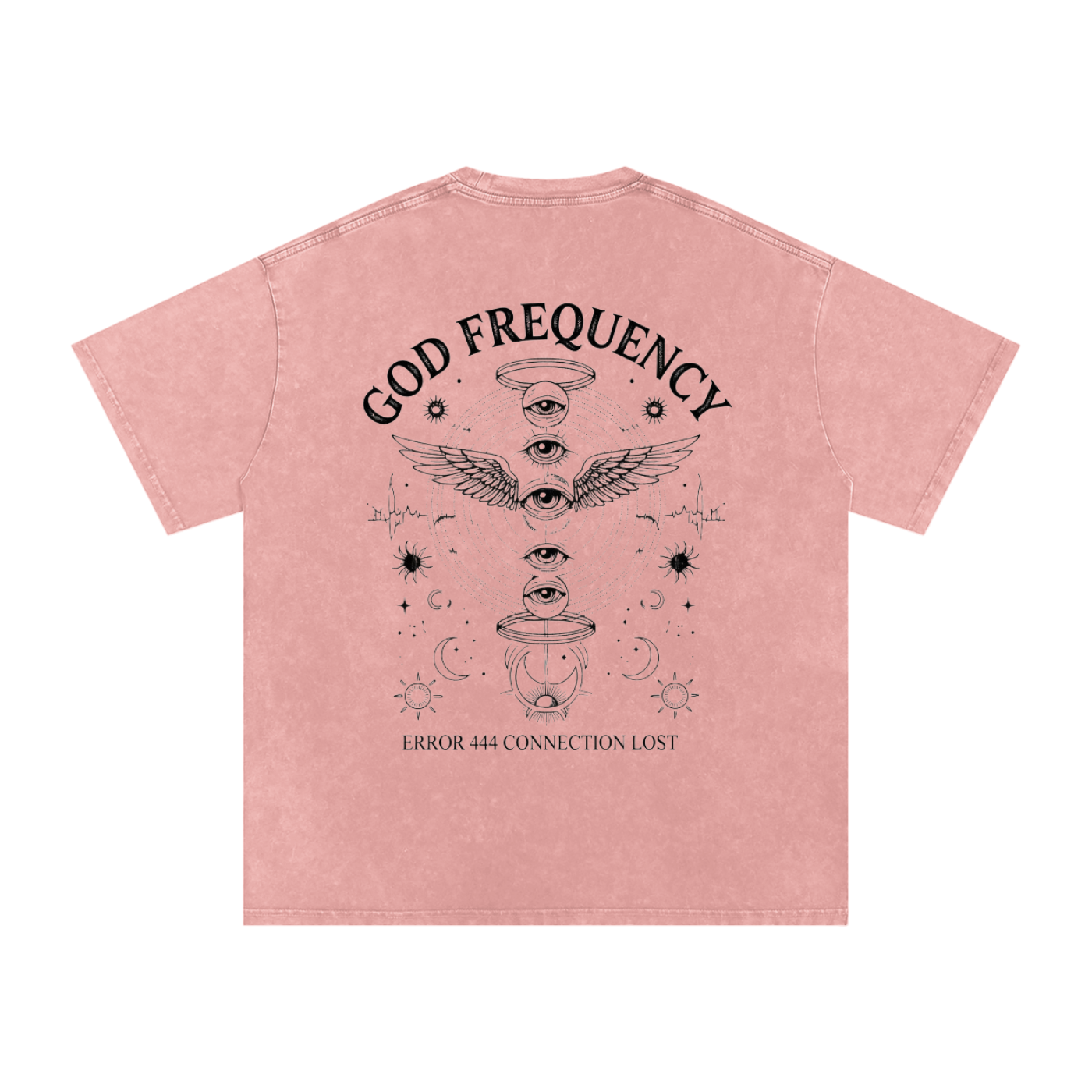 NO SIGNAL Snow Washed Oversized Cotton T-Shirt