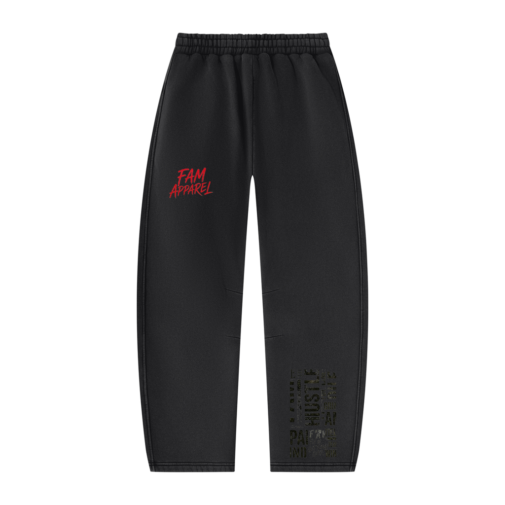 Unisex Vintage Wash Barrel Leg Fleece Sweatpants