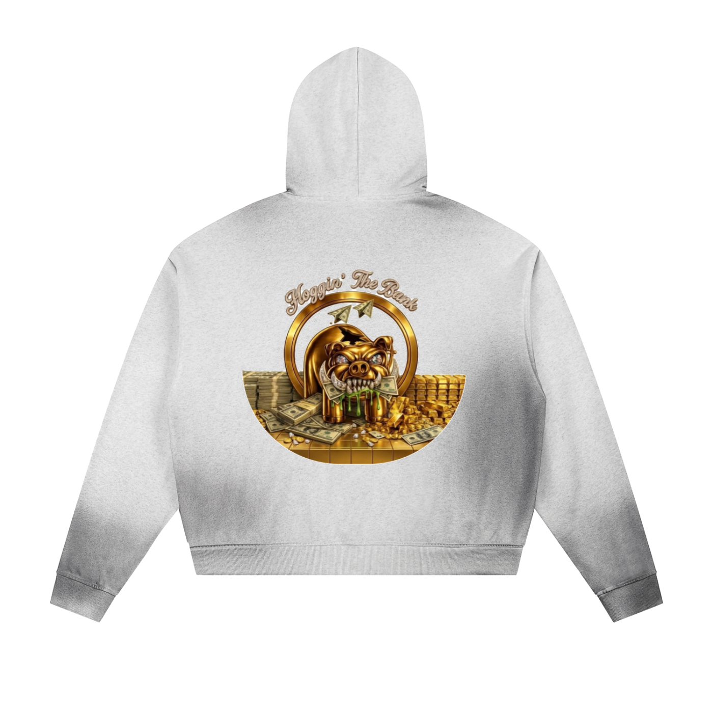 Hoggin the Bank Sun Fade Frayed Raw Edge Fleece Zip Hoodie