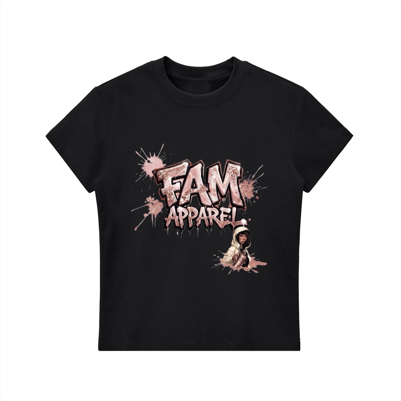 FAM APPAREL GIRLY Bodycon Crewneck T-Shirt