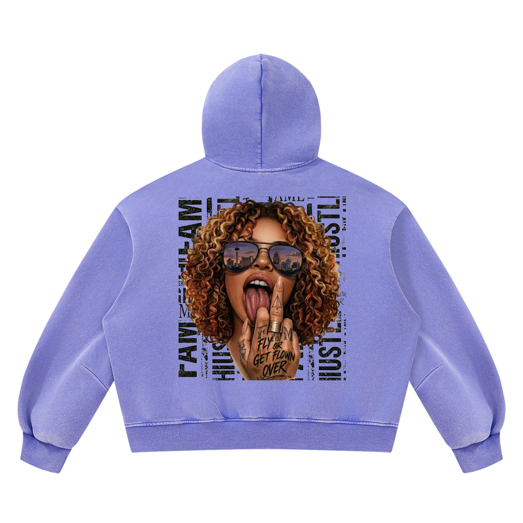 Unisex Vintage Wash Boxy Fleece Hoodie