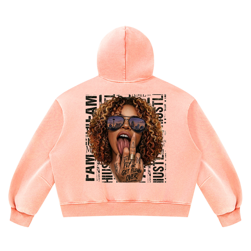 Unisex Vintage Wash Boxy Fleece Hoodie