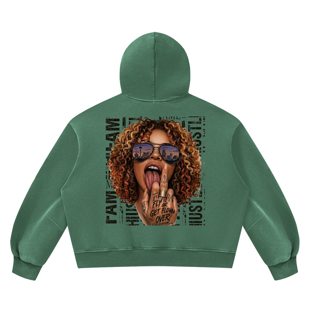 Unisex Vintage Wash Boxy Fleece Hoodie