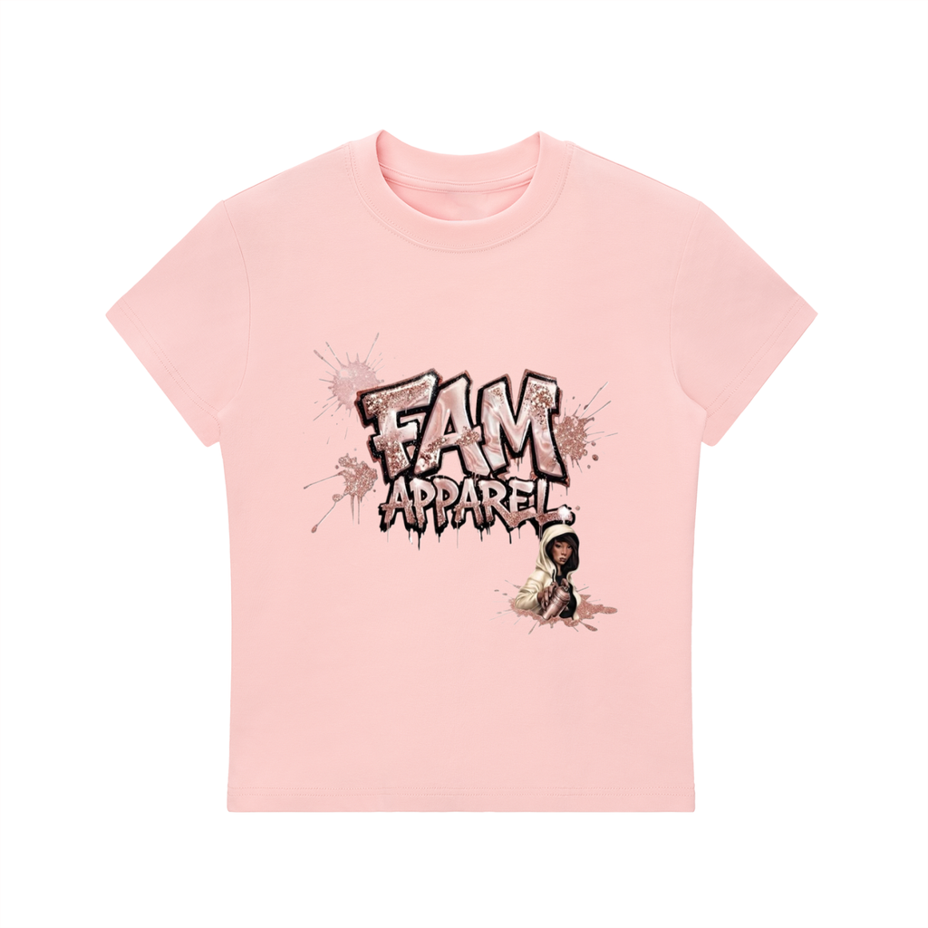 FAM APPAREL GIRLY Bodycon Crewneck T-Shirt