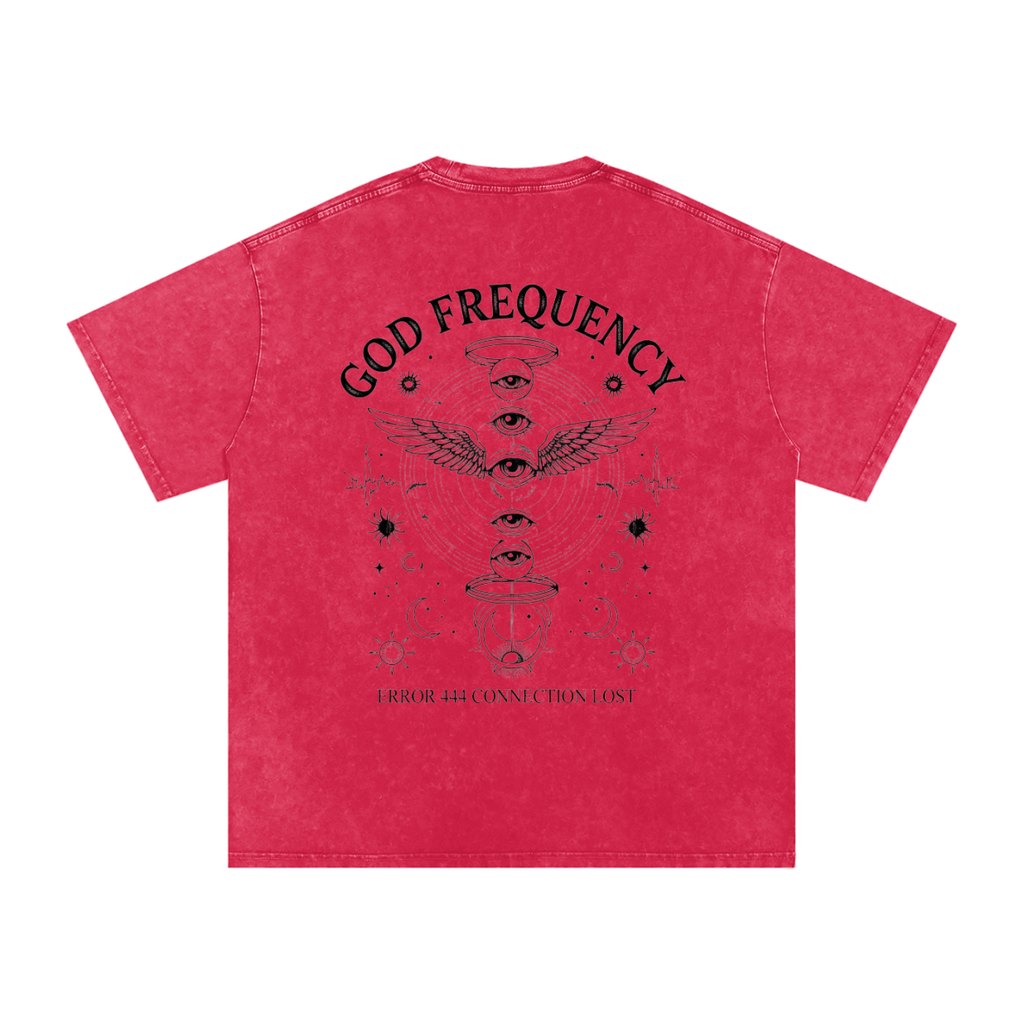 NO SIGNAL Snow Washed Oversized Cotton T-Shirt