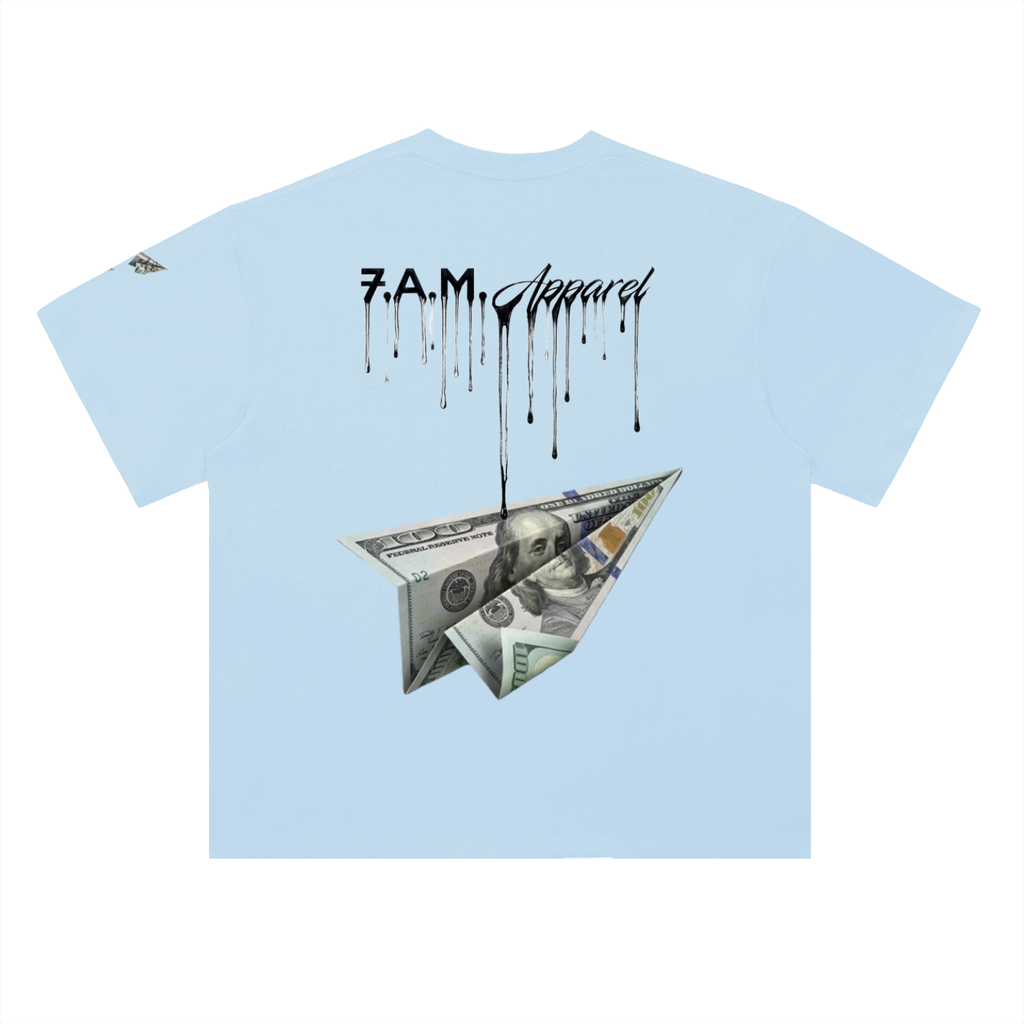 FAM MONEY PLANE Heavyweight Drop Cotton T-Shirt
