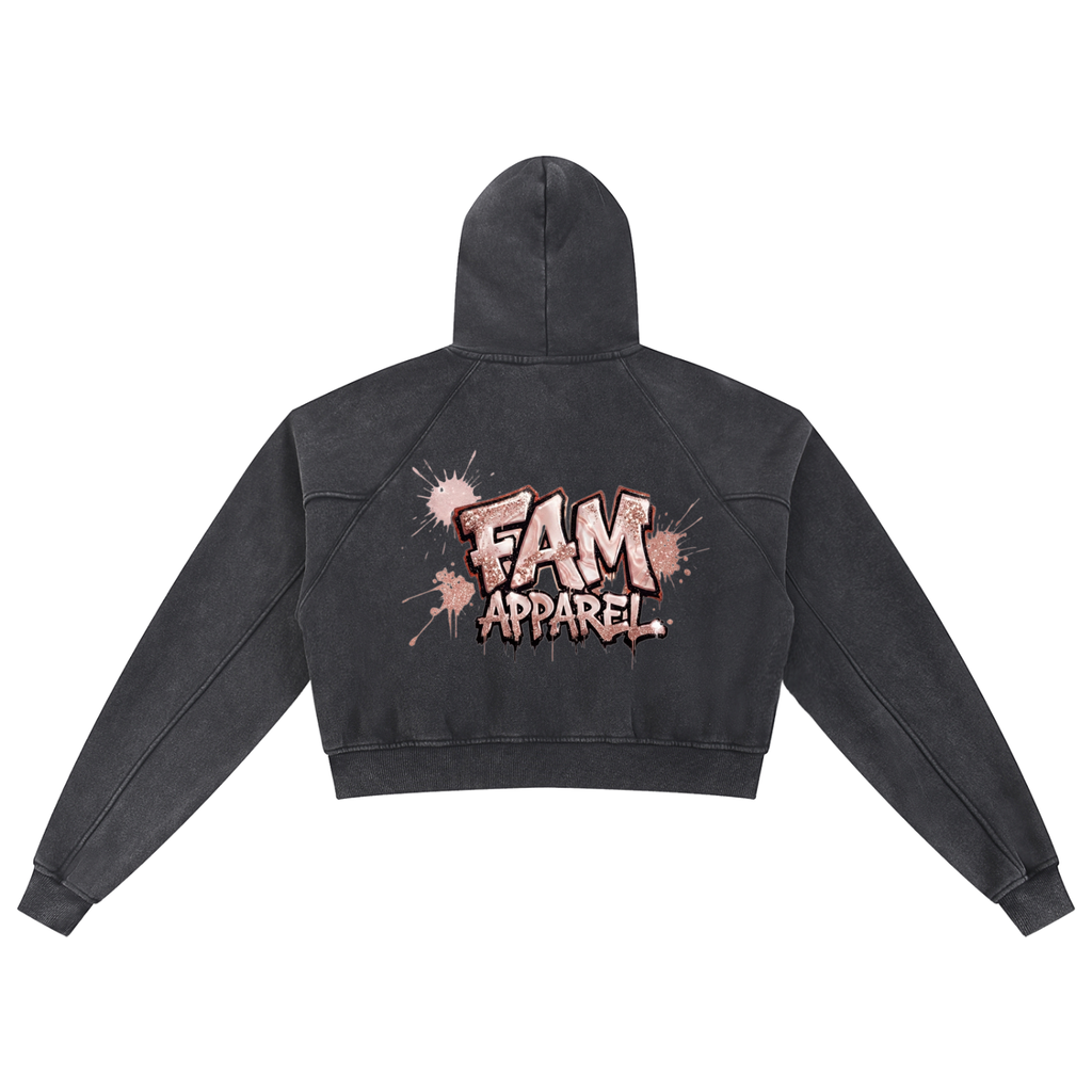 Rose Gold SPILL Cropped Hoodie