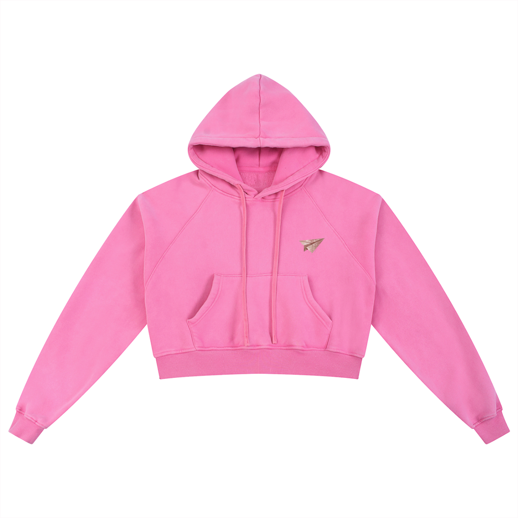 Rose Gold SPILL Cropped Hoodie