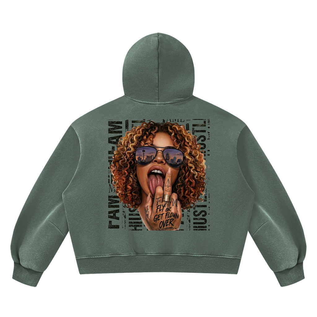 Unisex Vintage Wash Boxy Fleece Hoodie