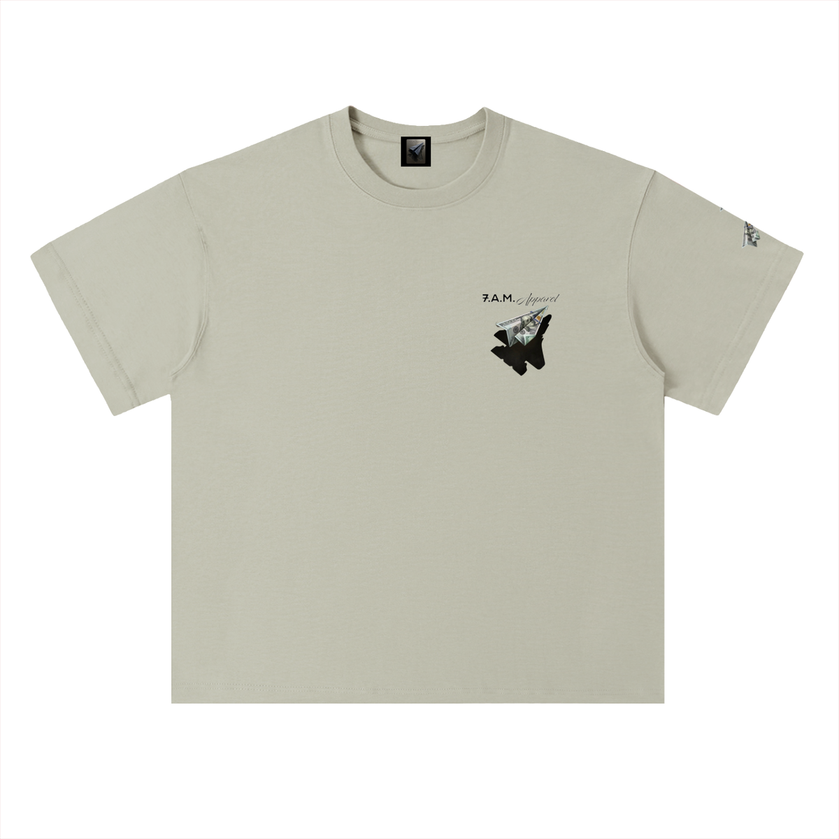 FAM MONEY PLANE Heavyweight Drop Cotton T-Shirt