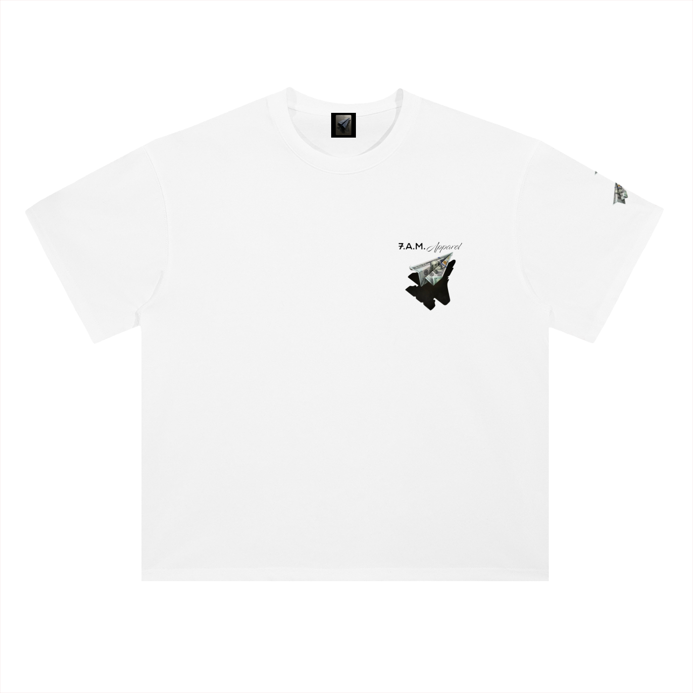 FAM MONEY PLANE Heavyweight Drop Cotton T-Shirt