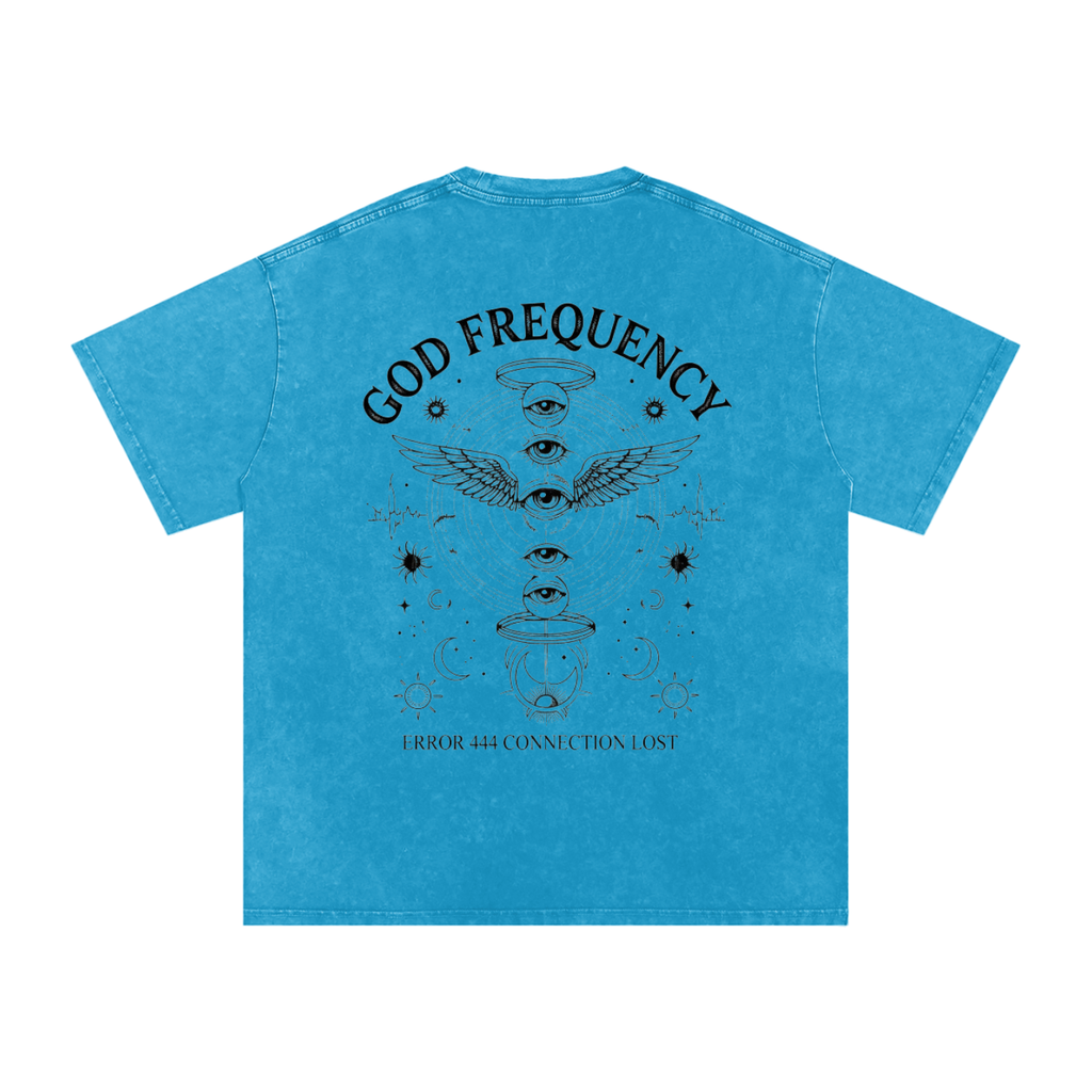 NO SIGNAL Snow Washed Oversized Cotton T-Shirt