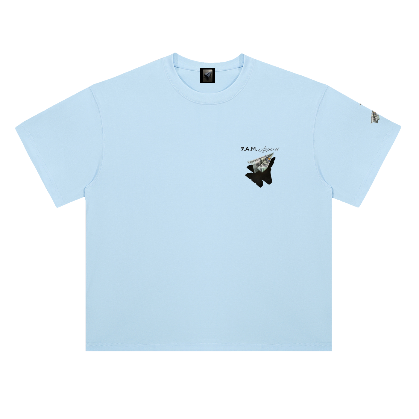 FAM MONEY PLANE Heavyweight Drop Cotton T-Shirt