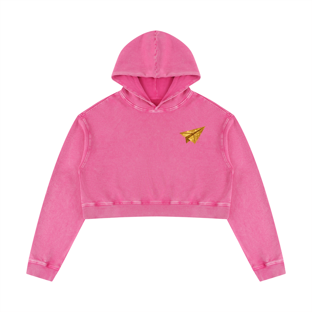 Women’s Mineral Washed FALL Crop Hoodie