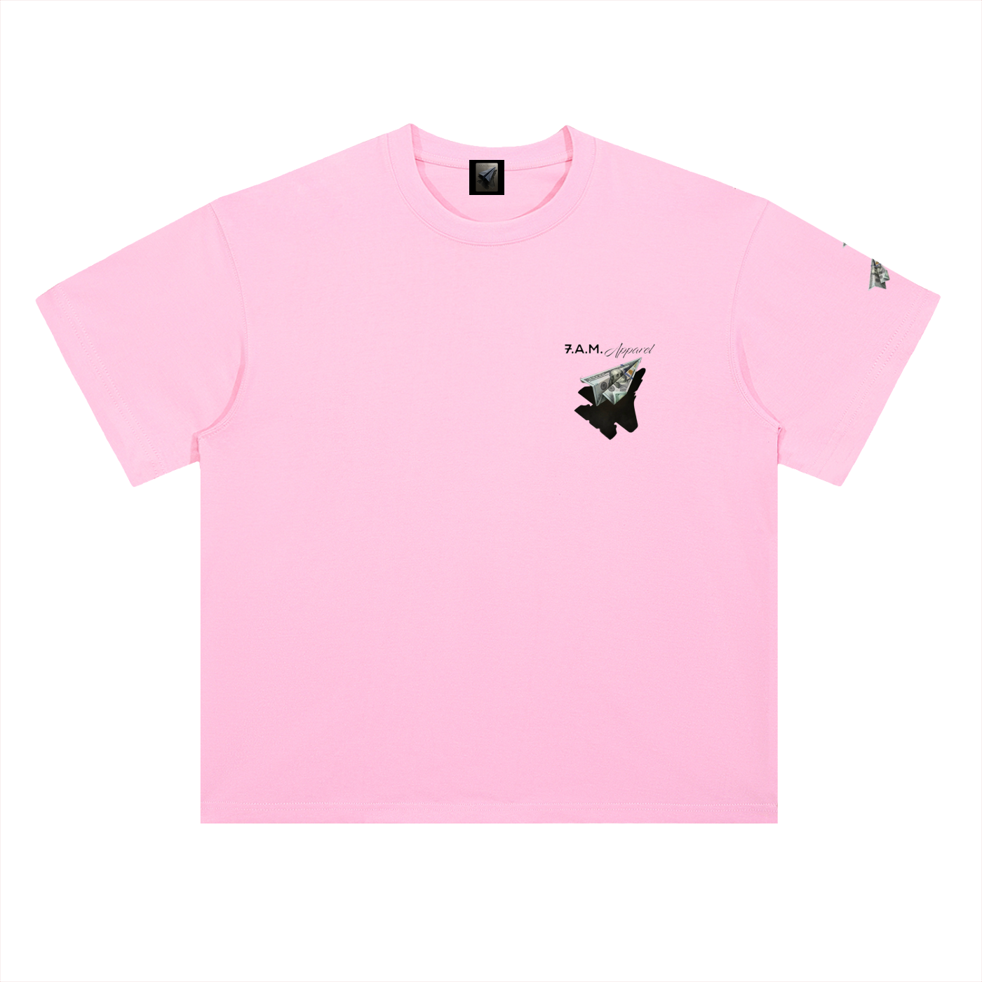 FAM MONEY PLANE Heavyweight Drop Cotton T-Shirt