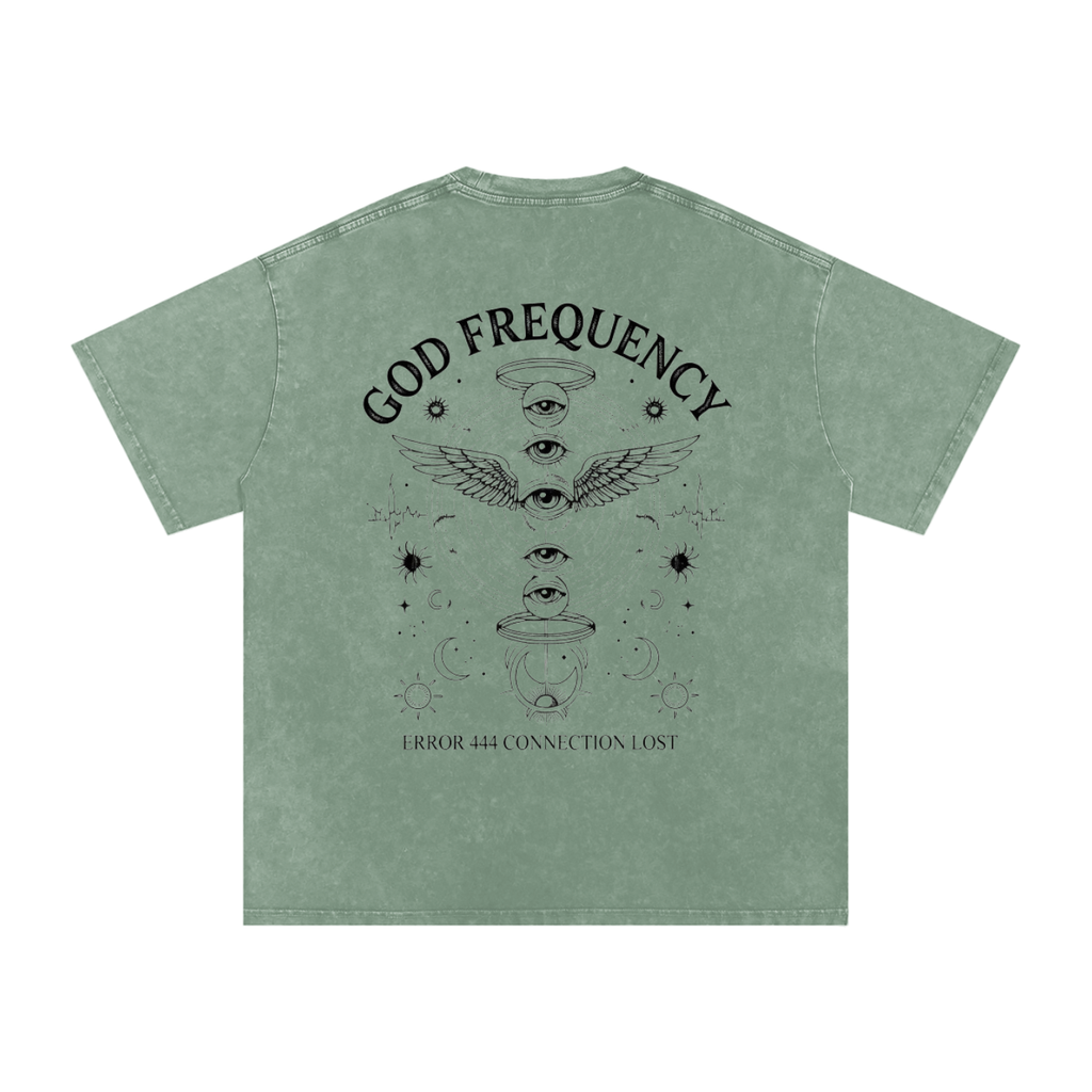 NO SIGNAL Snow Washed Oversized Cotton T-Shirt