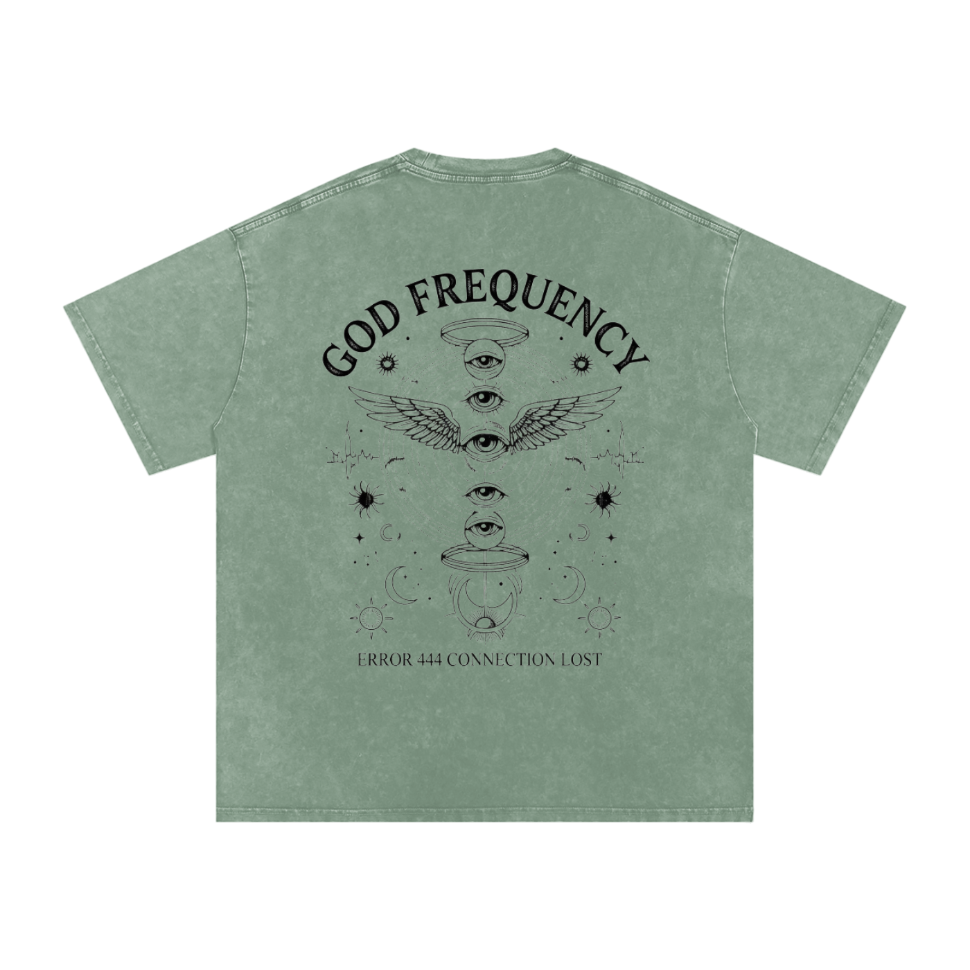 NO SIGNAL Snow Washed Oversized Cotton T-Shirt