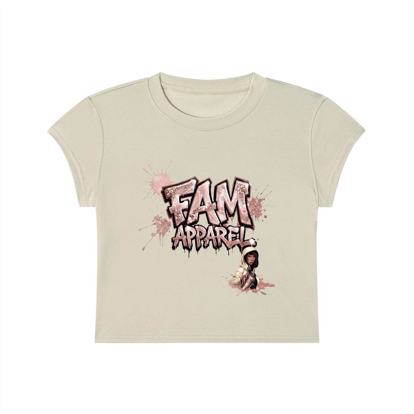 FAM APPAREL GIRLY Slim-Fit Cropped T-Shirt