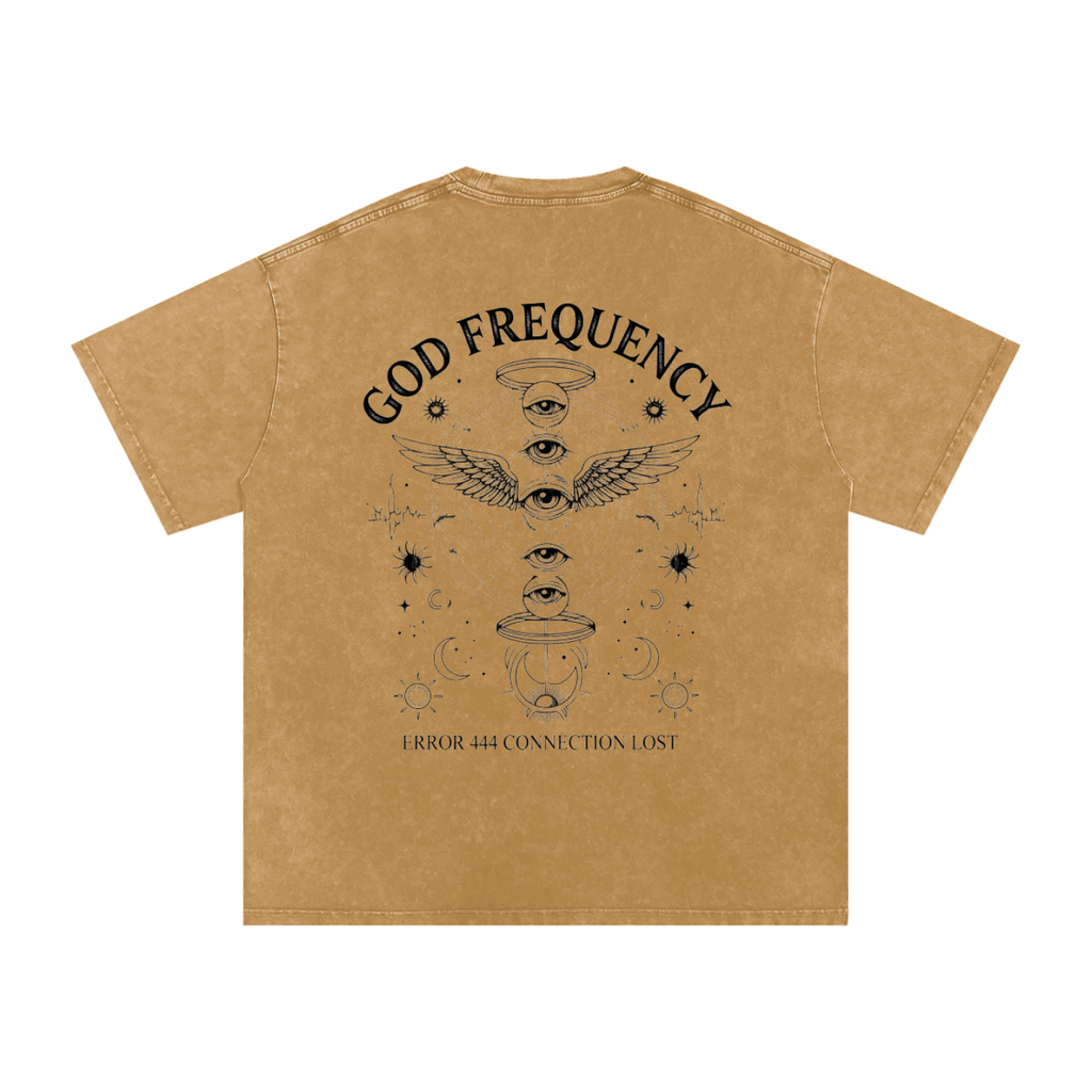 NO SIGNAL Snow Washed Oversized Cotton T-Shirt