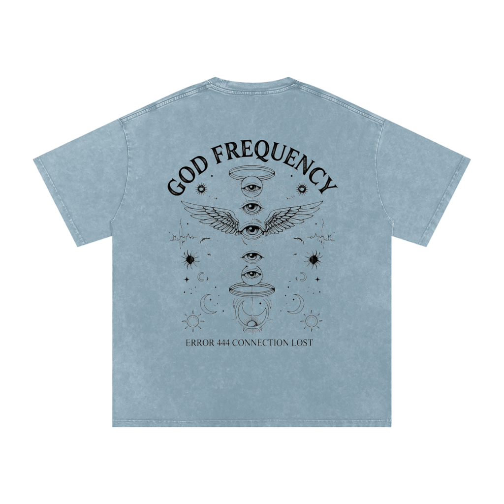 NO SIGNAL Snow Washed Oversized Cotton T-Shirt