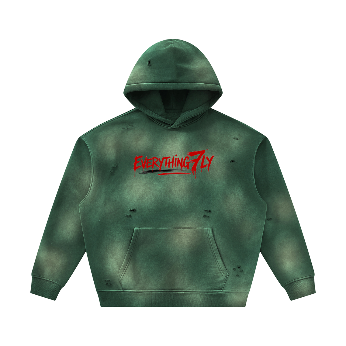 Unisex PLANE W/ EAGLE Frayed Fleece Hoodie
