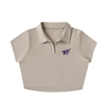 V-Neck Lapel Crop Top