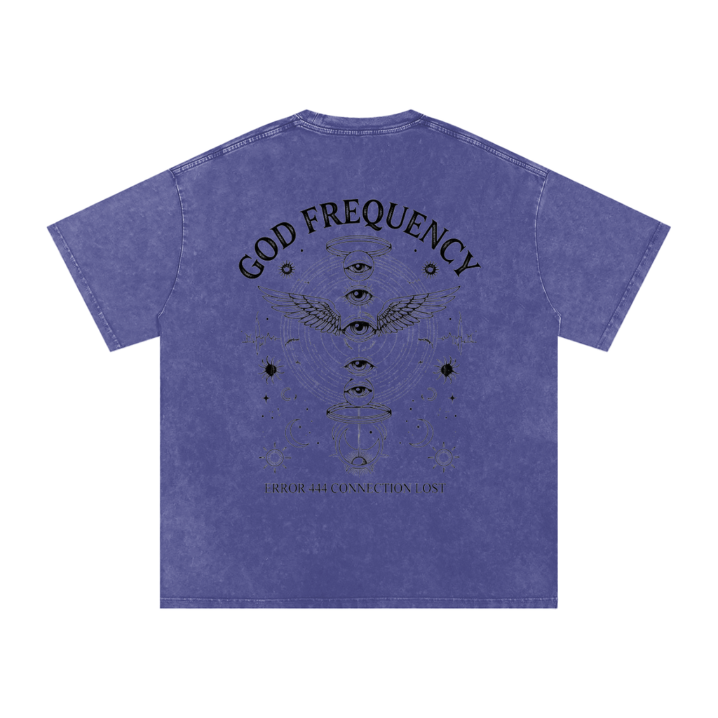 NO SIGNAL Snow Washed Oversized Cotton T-Shirt