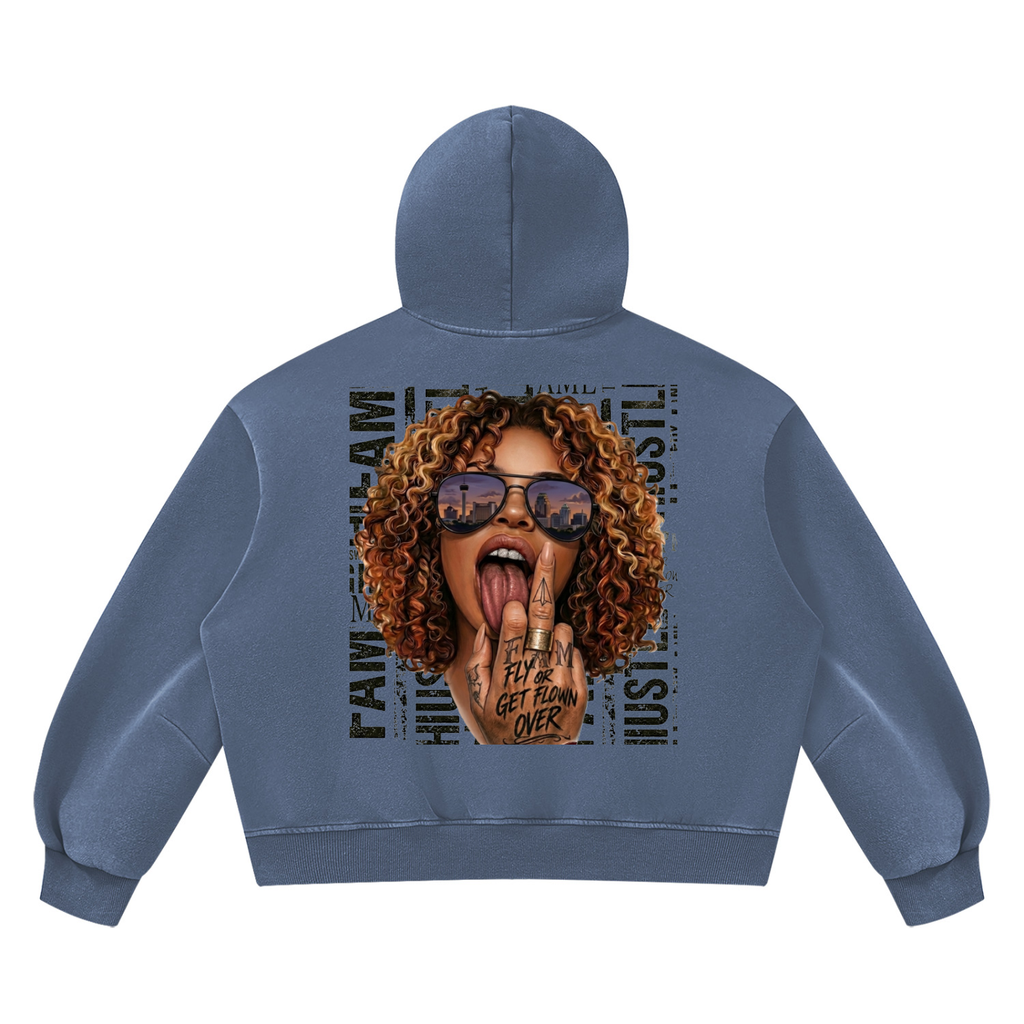 Unisex Vintage Wash Boxy Fleece Hoodie