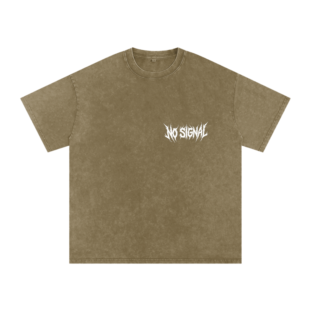 NO SIGNAL Snow Washed Oversized Cotton T-Shirt
