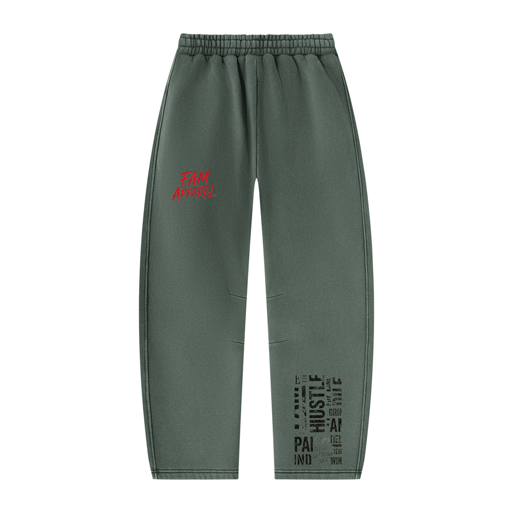 Unisex Vintage Wash Barrel Leg Fleece Sweatpants