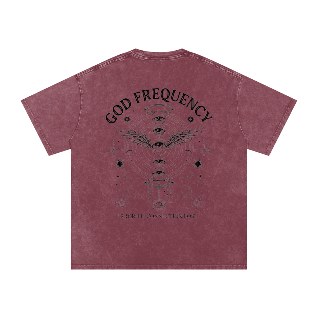 NO SIGNAL Snow Washed Oversized Cotton T-Shirt